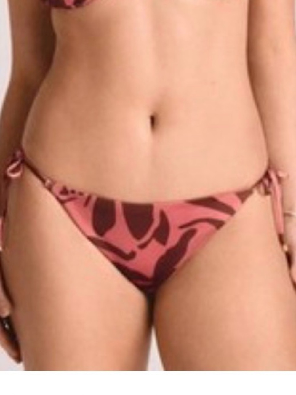 NWOT~ Vitamin A sz XXL Women's Side Tie Mauve Botanical Bikini Bottoms Swim xx10